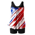 thumbnail image 5 of Tnhcen Women's High Waist Patriotic Star Print 4th of July Basic Tankini Swimsuit Set with Pads, Nylon Spandex Swimwear Sizes S - 2XL, 5 of 5