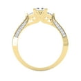 thumbnail image 4 of Dazzlingrock Collection 1.00 Carat (ctw) 10k Princess & Round 3 Stone Diamond Ladies Bridal Engagement Ring 1 CT, Yellow Gold, Size 7.5, 4 of 7