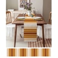 thumbnail image 3 of ERUNPONLY Burnt Orange Ombre Stripe Table Runner - 72 Inch Long Farmhouse Simple Striped Cotton and Linen Blended Dress Scarves Farmhouse Table Runner for Kitchen Dining, Coffee Table, 16" x 72", 3 of 8
