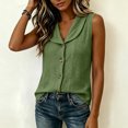 thumbnail image 5 of Noric Women's Sleeveless Button Down Blouse V Neck Solid Color Summer Casual Loose Fit Tank Tops, 5 of 9