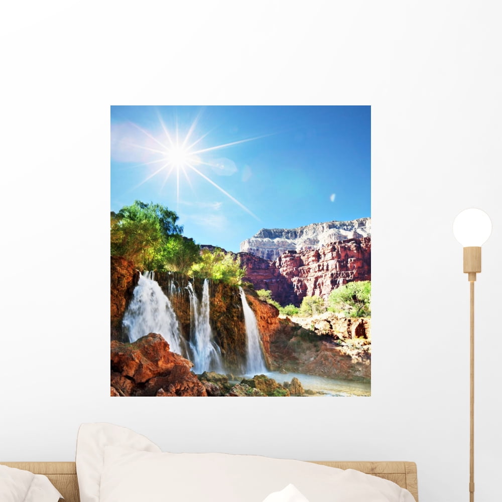 Tropical Waterfall Wall Mural by Wallmonkeys Peel and Stick Graphic (18 ...