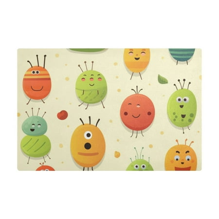

Dish Drying Mat Microfiber Kitchen Dish Pad Counter Absorbent Drainer Rack 12 x18 Cartoon Cute Bug