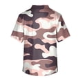 thumbnail image 3 of Men's Short Sleeve V-Neck Print Chest Floral Print Pocket Carer Top L, 3 of 3