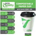thumbnail image 2 of [200 Pack] 12 oz Compostable Paper Cups with Black Dome Lids - Biodegradable Disposable White Paper Coffee Cups PLA Lined - Eco-friendly Hot and Cold Drinking Cups, 2 of 8
