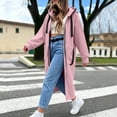 thumbnail image 5 of VBVC Women's Oversized Long Zip Up Hoodie , Drawstring Hooded Jacket For Women , Ladies' Casual Fall Winter Outerwear with Pockets, Pink , S-3XL, 5 of 8