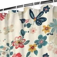 thumbnail image 3 of Pioneer Flower Floral Print Pattern Shower Curtain 36"x72" ,Bathroom Decorative Shower Curtains Set with 12 Hooks,Modern Waterproof Washable Shower Curtain, 3 of 6