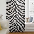 thumbnail image 5 of Black White Zebras Sheer Curtains 54 Inches Long, Vintage Abstract Art Light Filering Curtains, Breathable Simi Curtain Privacy Drapes for Kitchen Bathroom Nursery Lightweight Small Window Treatment, 5 of 9