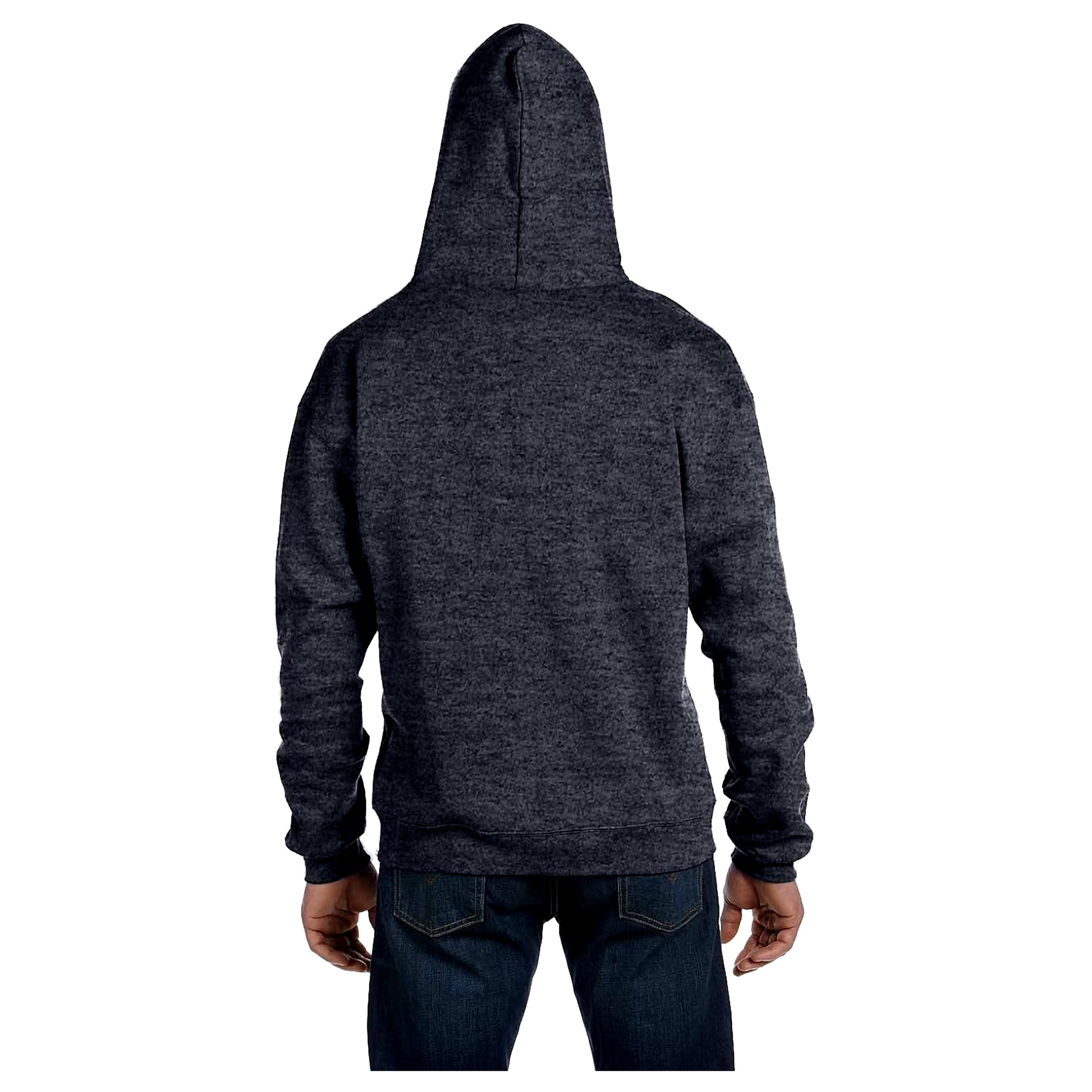 Men's Double Dry Action Fleece Full Zip Hood, Charcoal Heather - XL