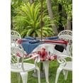 thumbnail image 4 of Outdoor Tablecloth with Umbrella Hole Zipper Puerto Rican Flag Round Tablecloth 60" Waterproof Outside Table Cloth Vintage Country Truck Flowers Wooden Grain Patio Table Cover Tablecloths for Picnic, 4 of 8
