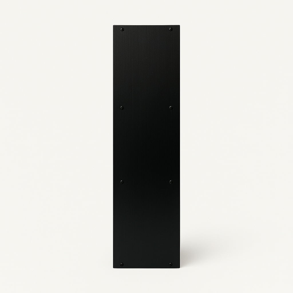 3-Tier Black Bookcase with Doors – Matte Finish Vertical Storage Shelf by PJ Furniture