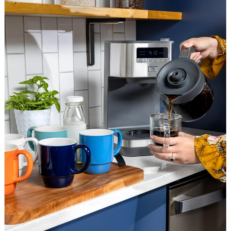 Coffeemaker ブラック・シルバー 約12カップ GE Stainless Steel 12-Cup Coffee Maker, Programmable - Walmart.com