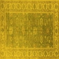 thumbnail image 1 of Ahgly Company Machine Washable Indoor Square Oriental Yellow Traditional Area Rugs, 6' Square, 1 of 4