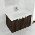 thumbnail image 3 of Tcbosik Floating Vanity Cabinet with Sink Combo, 30" Wall Mounted Storage Cabinet with 2 Soft Closing Doors for Bathroom, Brown, 3 of 10