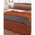 thumbnail image 3 of Quilts Full Size, Orange Wooden Soft Comforter Bedding Set for Bed, Grey Stripe Gradient Country Rustic Grain Lightweight Quilted Bedspread with Pillow Cover(2 Pieces) for All Season, 78x90 Inch, 3 of 6