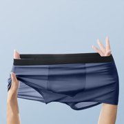 Mens Organic Latex Trunks - Support Pouch Comfortable Breathable Seamless Underwear Extra Breathable Microfiber Boxer Briefs for Men