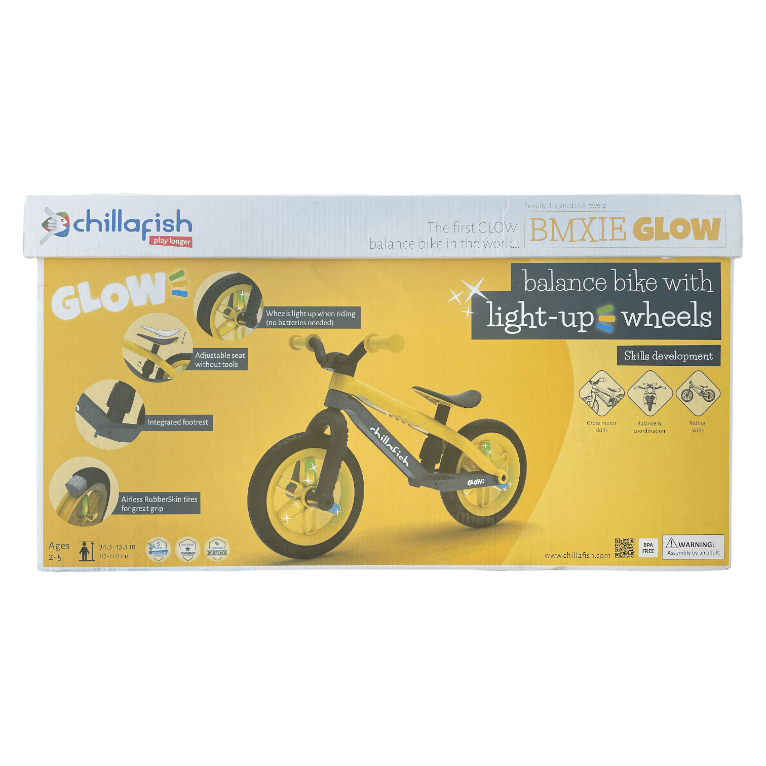 Chillafish BMXie GLOW Lightweight Balance Bike with LightUp Wheels