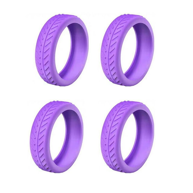 1/4/8 Pcs Housse en Silicone pour Roues de Valise, Housse de Protection pour Roues de Valise, Garde-Roues, Accessoires pour Bagage Cabine, Housse de Roues pour Réduire le Bruit, Violet, 4 Pcs