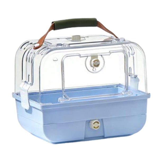 Transportín de viaje para pájaros, suministros para mascotas, jaula para loros, periquitos, pinzones y cacatúas. Azul