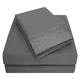 thumbnail image 2 of Juego de Sábanas Tamaño Individuales Bordadas Suaves Y Frescas - Altura De 40cm, Mod. Gris Oscuro, 2 of 8