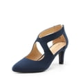 thumbnail image 1 of Zapatos de Tacón Bajo para Mujer DREAM PAIRS en Azul Marino con Punta en Puntiaguda y Tacón de 7 cm, 1 of 7