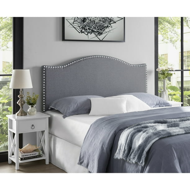 Catalina Headboards for Queen Size Bed, Upholstered Nail Head Bed