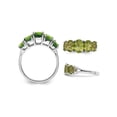thumbnail image 3 of Gem & Harmony 4.00 Carat (Ctw) Five-Stone Peridot Ring in Sterling Silver for Women, 3 of 5
