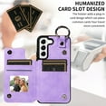 thumbnail image 6 of Nalacover for Samsung Galaxy S22 Wallet Case with Card Slots & Metal Finger Ring, Durable PU Leather Back Double Magnetic Botton Flip Kickstand Purse Shockproof Phone Case,Purple, 6 of 10