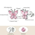 thumbnail image 5 of FindChic Butterfly Stud Earrings for Women Sterling Silver Synthetic Pink Tourmaline Birthstone Jewelry, 5 of 7