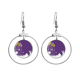 thumbnail image 1 of Semana santa religión Festival Purple Butterfly Los pendientes cuelgan del aro de la joyería del círculo de la gota Unbranded M, 1 of 3