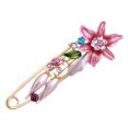 thumbnail image 1 of Brooch Pin 3D Flower Decor Scarf Pin with Rhinestone Inlay Thick Stable Lock Anti-exposure Suits Coats Sweaters Pin, 1 of 8