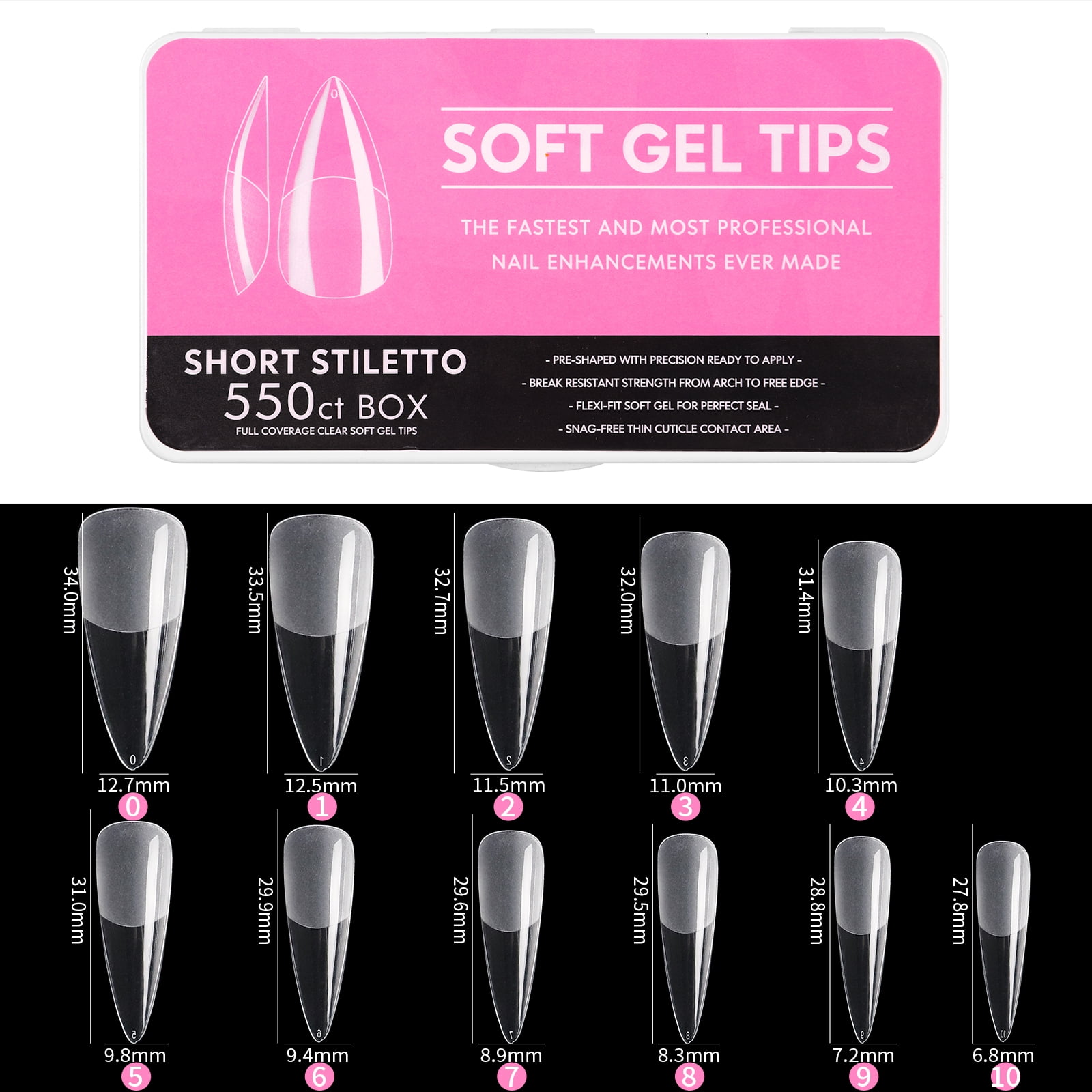 Coffin Soft Gel Nail Tips 550pcs, DIQUELIANG Half Cover Clear Gelly Tips  Press on Nails False Nails for Nail Extension, Home DIY Nail Salon, Fake  nails 11 Sizes in 2023