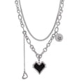 thumbnail image 1 of Collier Superposé pour Femmes: Collier Ras du Cou à Breloques en Forme de Cœur, Chaîne à Maillons, 1 of 10