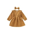 thumbnail image 1 of Kmbangi Baby Girl High-Waist Ruffle Buttons Princess Pleated Dress Headband, 1 of 9