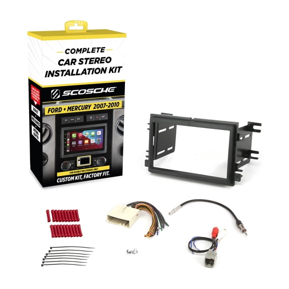 Scosche ICFD6BN Double DIN Dash Kit Compatible with Select 2007-2010 Ford and Mercury Vehicles
