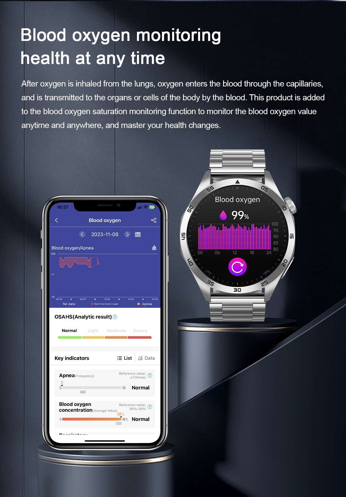Laatikui ET485 smart watch for men 1.43 inch health monitoring fitness tracker waterproof IP68