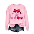 thumbnail image 4 of successthop Crew Neck Sweatshirts Women Valentine Day Bow Print Casual Clothes Long Sleeve Outfits Vacation Tops M, 4 of 5