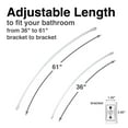 thumbnail image 5 of Wall-Mounted Adjustable Curved Shower Rod, White Finish, 5 of 11