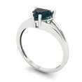 thumbnail image 2 of 1 ctw Solitaire Anniversary Ring for Women | Heart Cut Natural London Blue Topaz | Hyperallergenic Solid 18K White Gold, 2 of 5