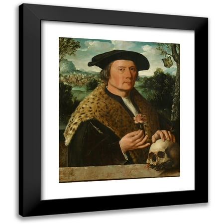 Dirck Jacobsz. 12x14 Black Modern Framed Museum Art Print Titled - Pompey Occo (1483-1537) (1531)