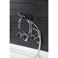 thumbnail image 2 of Kingston Brass AE8451RKX Webb 7-Inch Adjustable Wall Mount Clawfoot Tub Faucet with Knurled Handle and Hand Shower, Polished Chrome, 2 of 7