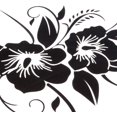thumbnail image 2 of 18.8x18cm Negro Autocollant De Voiture De Motocyclette De Mode Des Fleurs De Bumper Dcoratif, 2 of 5