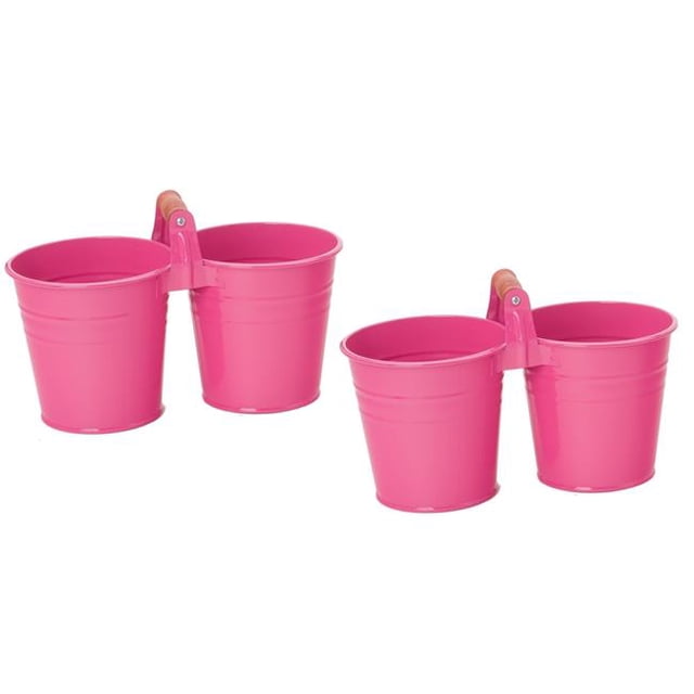 8122E HPK S-2 Enameled Galvanized Double Planter - Set of 2