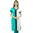 thumbnail image 1 of Bimba Straight Kurti With Contrast Pannel Pattern Rayon Casual Tunic With Pockets, 1 of 9