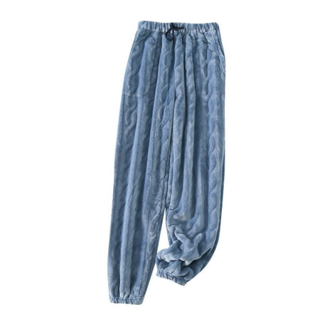

REORIAFEE Fleece Lined Leggings Women Thermal Warm Winter Workout Yoga Leggings Flannel Trousers Velvet Homewear Pajama Pants Blue XL