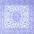 thumbnail image 1 of Ahgly Company Machine Washable Indoor Square Medallion Blue Traditional Area Rugs, 7' Square, 1 of 4