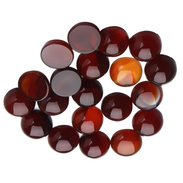 20 Piezas Multicolor Cabujón de Piedras Sueltas Decoración Creativa de Espalda Plana Pequeña Joyería Exquisita 8mm rojo