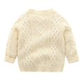 thumbnail image 4 of GXWEA Girls White Sweater 9-12 Month Girl Clothes Kids Baby Sweater Cardigan Cable-Knit Spring Coat Long Sleeve Cardigan For Baby Beige 6-9 Months, 4 of 9