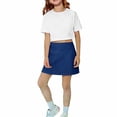 thumbnail image 5 of CUZIBR Kids Tennis Skort Breathable Relaxed High Elastic Waist Golf Running Skirts A-Line With Shorts Outdoor Running Casual Summer Fashionable Soft Mini Skirts Prom Ball Gown,Blue,10-11 Years, 5 of 6