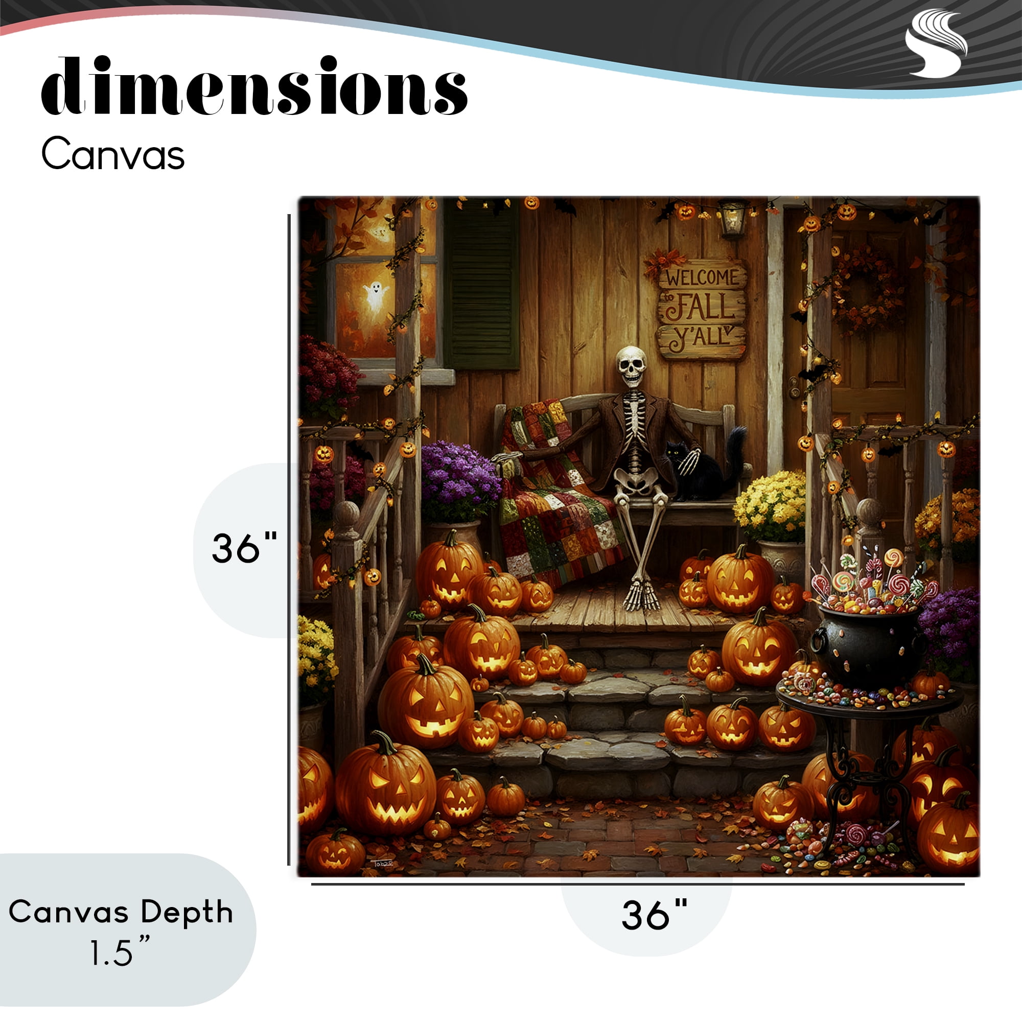 Stupell Industries Welcome To Fall Skeleton Porch Canvas Wall Art, design by Tabz Jones
