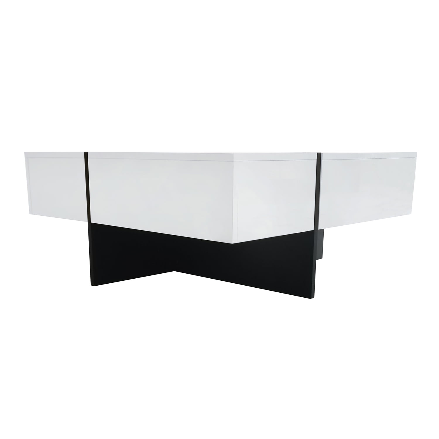 Kadyn Coffee Table, Square Cocktail Table with 4 Hidden Storage Compartments and Extendable Sliding Tabletop, White Kadyn Coffee Table, Square Cocktail Table with 4 Hidden Storage Compartments and Extendable Sliding Tabletop, White